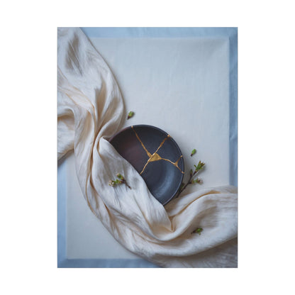 Ma Silk Drape Canvas Art - Kintsugi Gold Repair