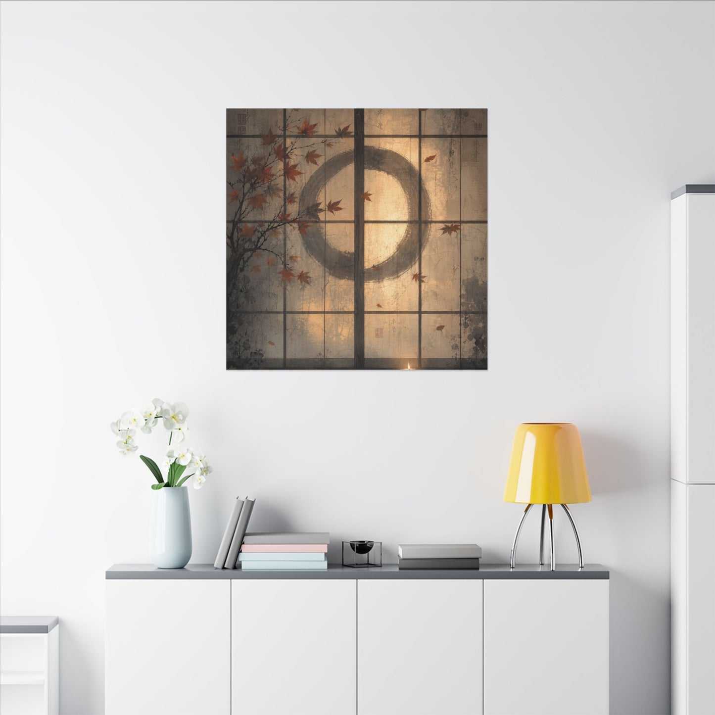 Shoji Screen Texture Canvas Art | Earthy Japandi Art