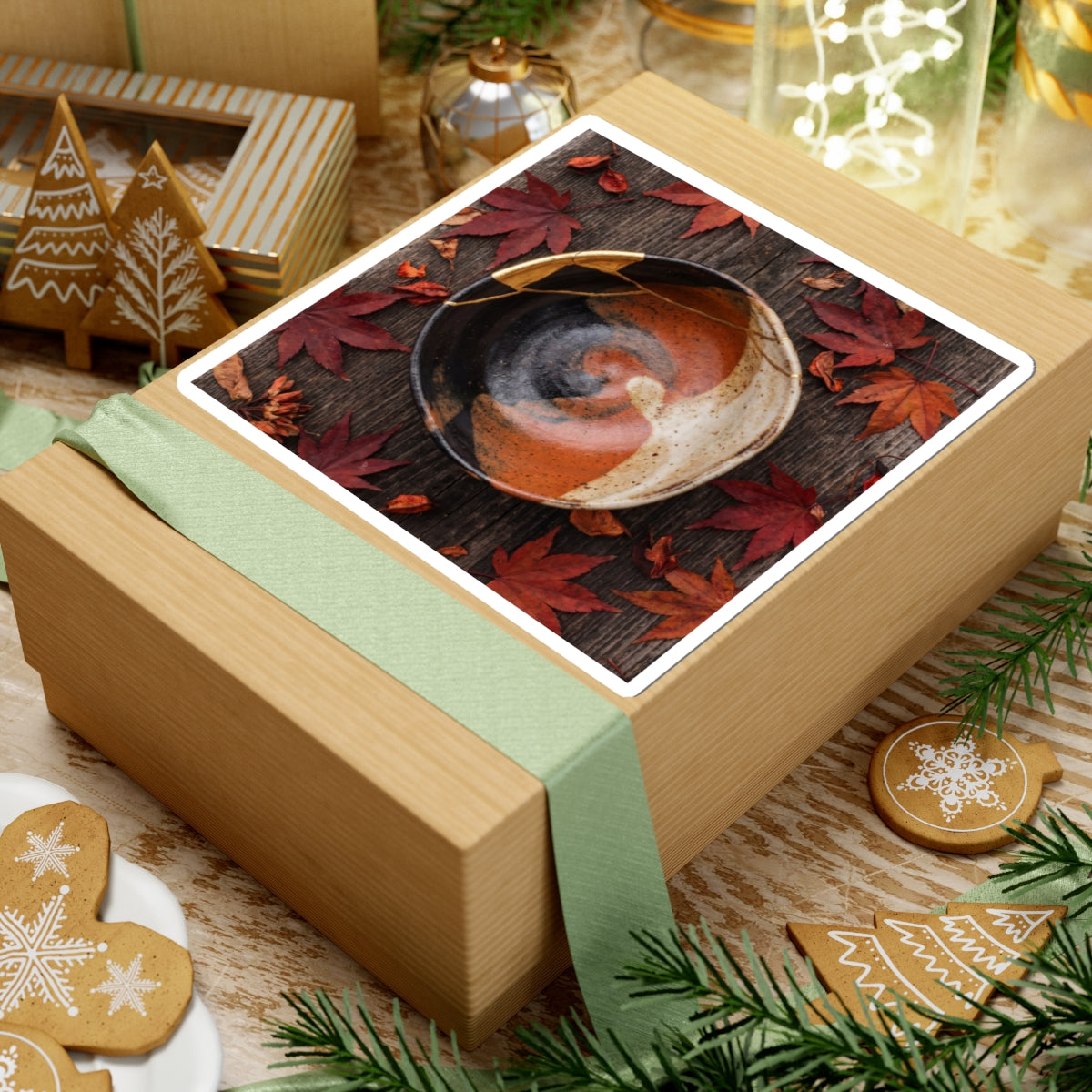 Autumn Ceramic Bowl Broken Beauty Sticker | Healing Decor