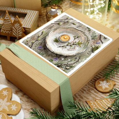 Candlelight Ceramic Bowl Sticker - Japandi Mono No Aware