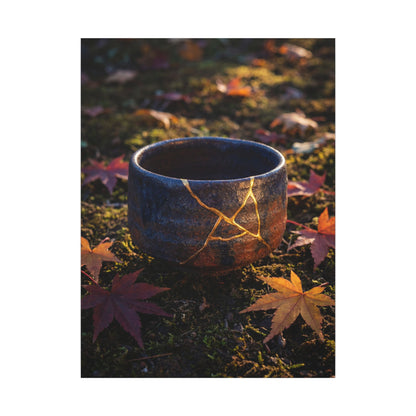 Kanso Moonlit Garden Canvas Art - Kintsugi Gold Repair