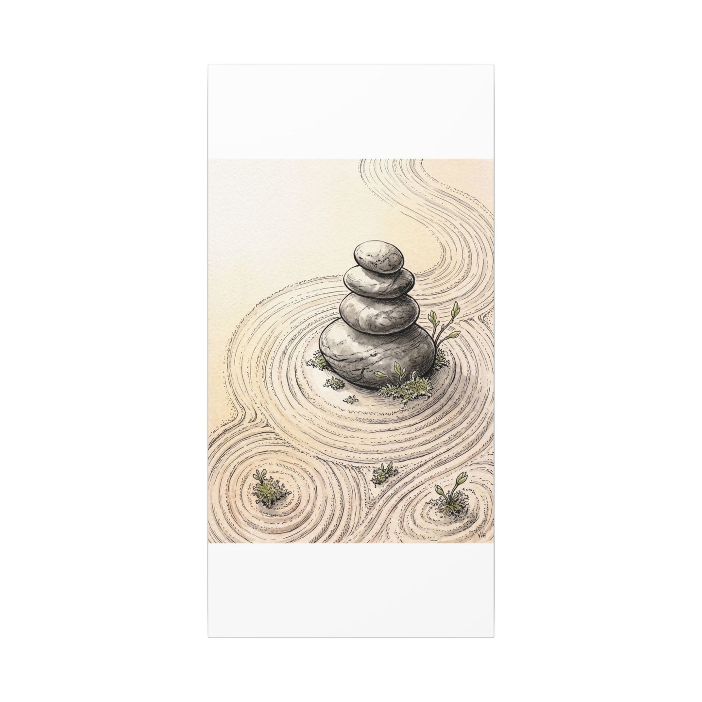 River Stones Spring Canvas Art | Zen Serene Design