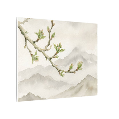 Spring Mountain Mist Watercolor Canvas Art | Cozy Decor
