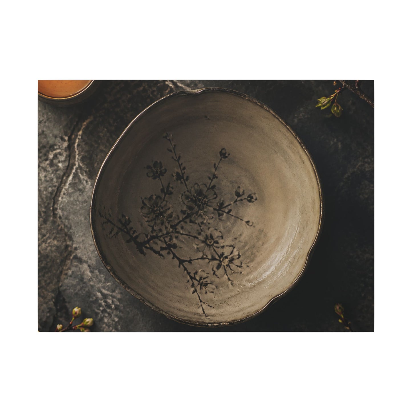 Ceramic Bowl Spring Canvas Art | Japandi Earthy Design