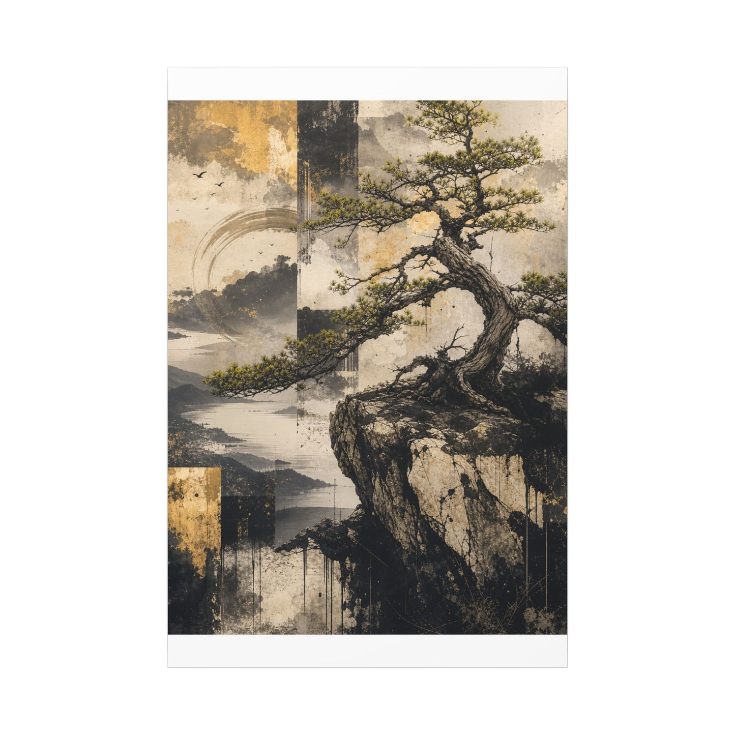 Golden Hour Pine Tree Canvas Art - Japandi Datsuzoku