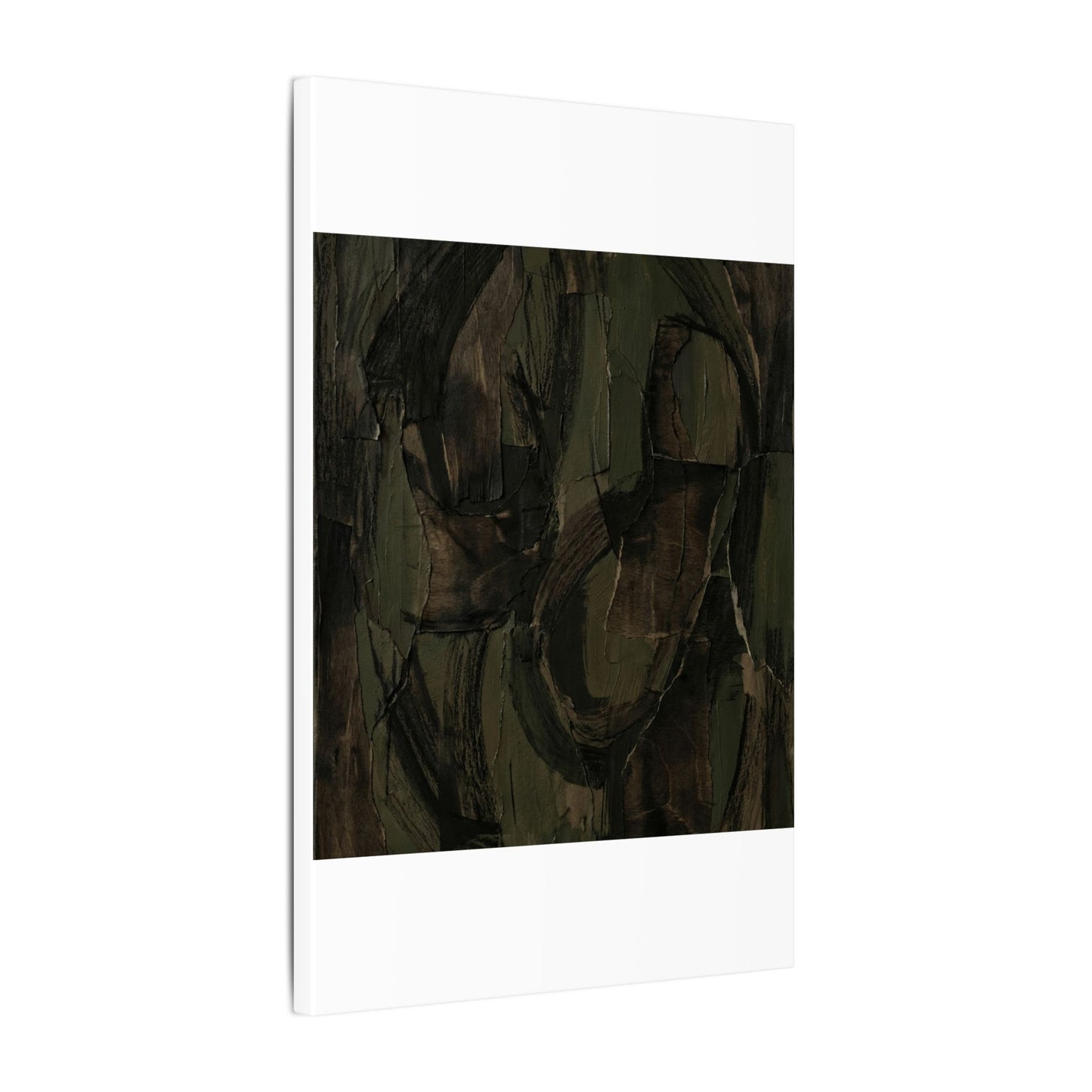 Mixed Media Dark Japandi Textured Canvas Art