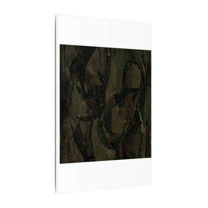 Mixed Media Dark Japandi Textured Canvas Art