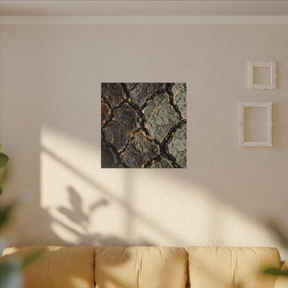 Earthy Cracked Earth Canvas Art - Japanese Pattern Japandi