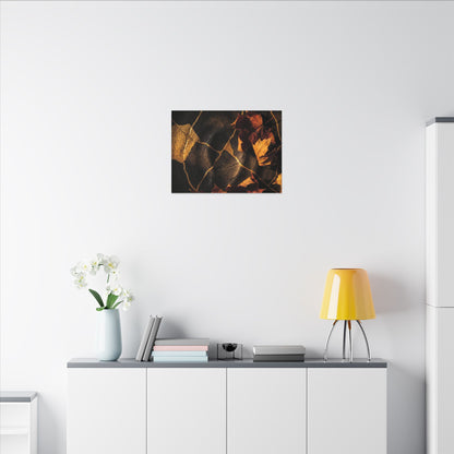 Resilient Shadow Play Canvas Art - Crackle Gold Kintsugi