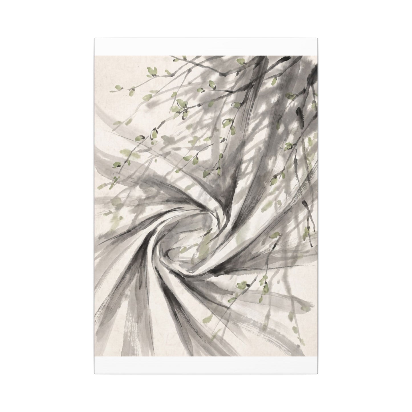 Silk Drape Spring Canvas Art | Zen Contemplative Design
