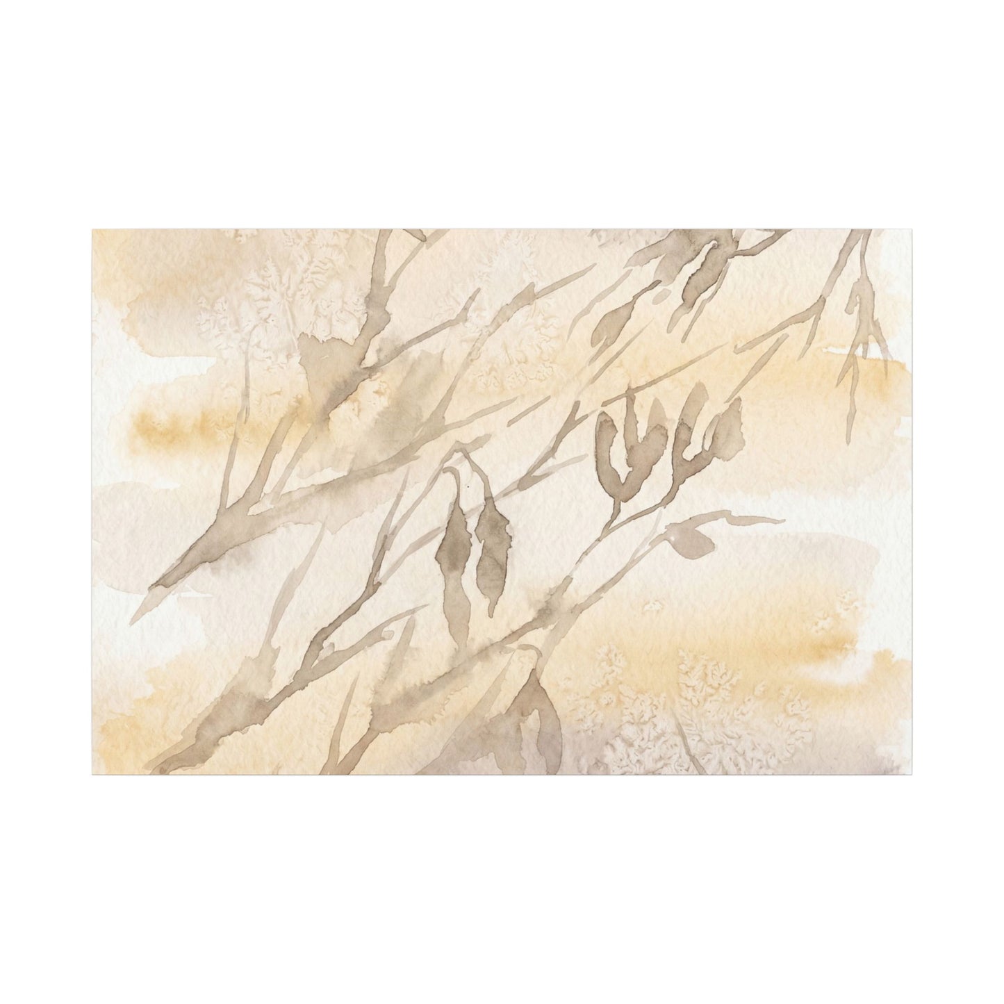Shadow Play Winter Canvas Art | Japandi Warm Design