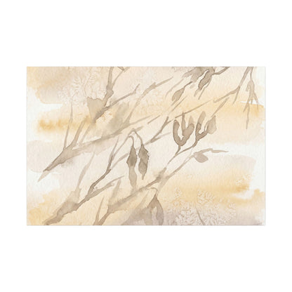 Shadow Play Winter Canvas Art | Japandi Warm Design