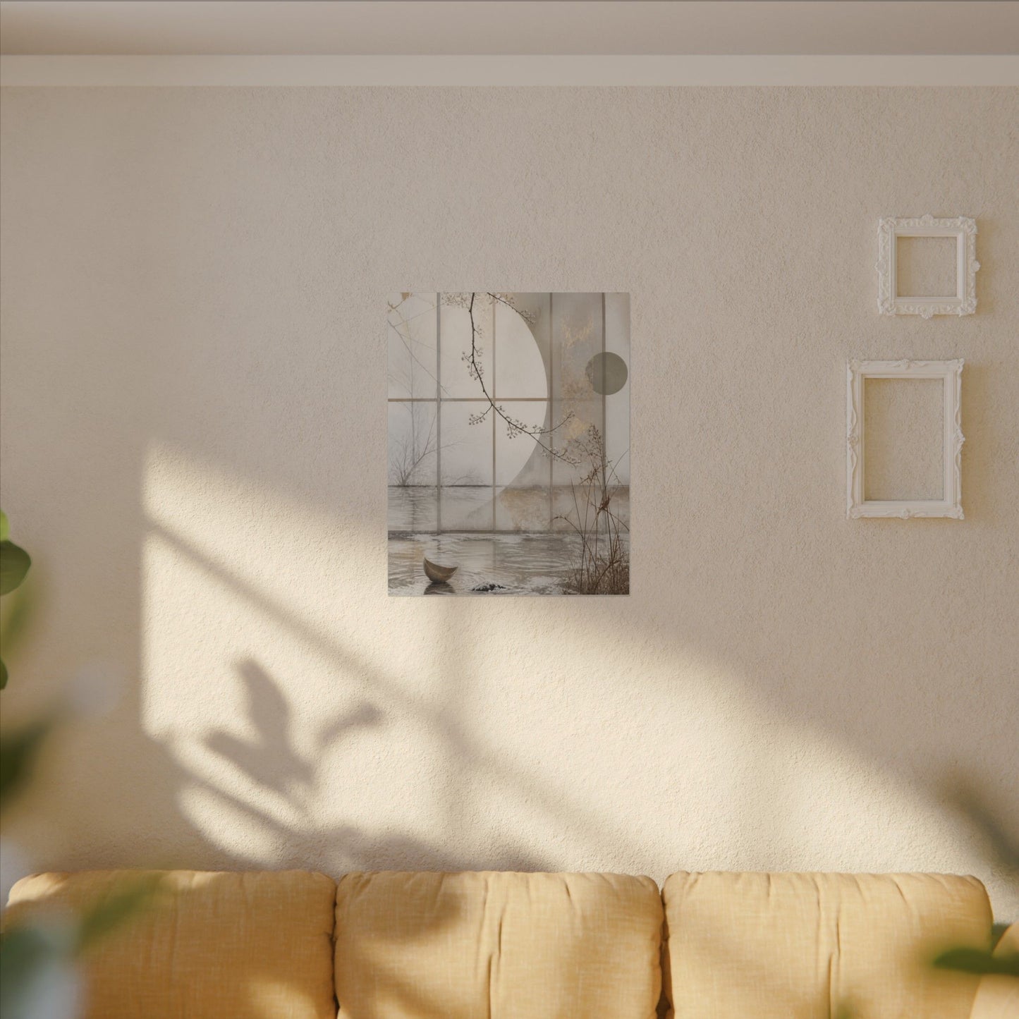 Winter Shoji Screen Japanese Pattern Canvas Art | Elegant Decor