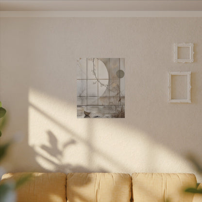 Winter Shoji Screen Japanese Pattern Canvas Art | Elegant Decor