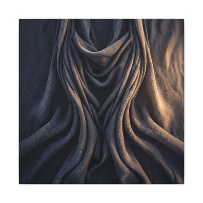 Moody Silk Drape Canvas Art - Shadow Zen Dark Japandi