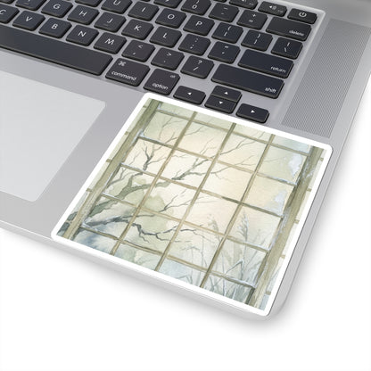 Shoji Screen Winter Sticker | Japandi Cozy Design