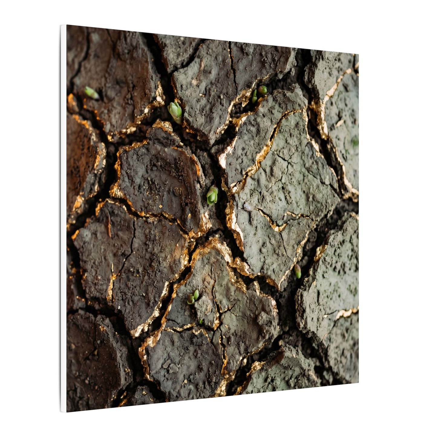 Earthy Cracked Earth Canvas Art - Japanese Pattern Japandi