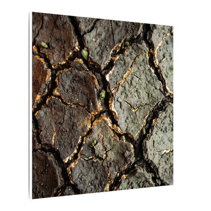 Earthy Cracked Earth Canvas Art - Japanese Pattern Japandi
