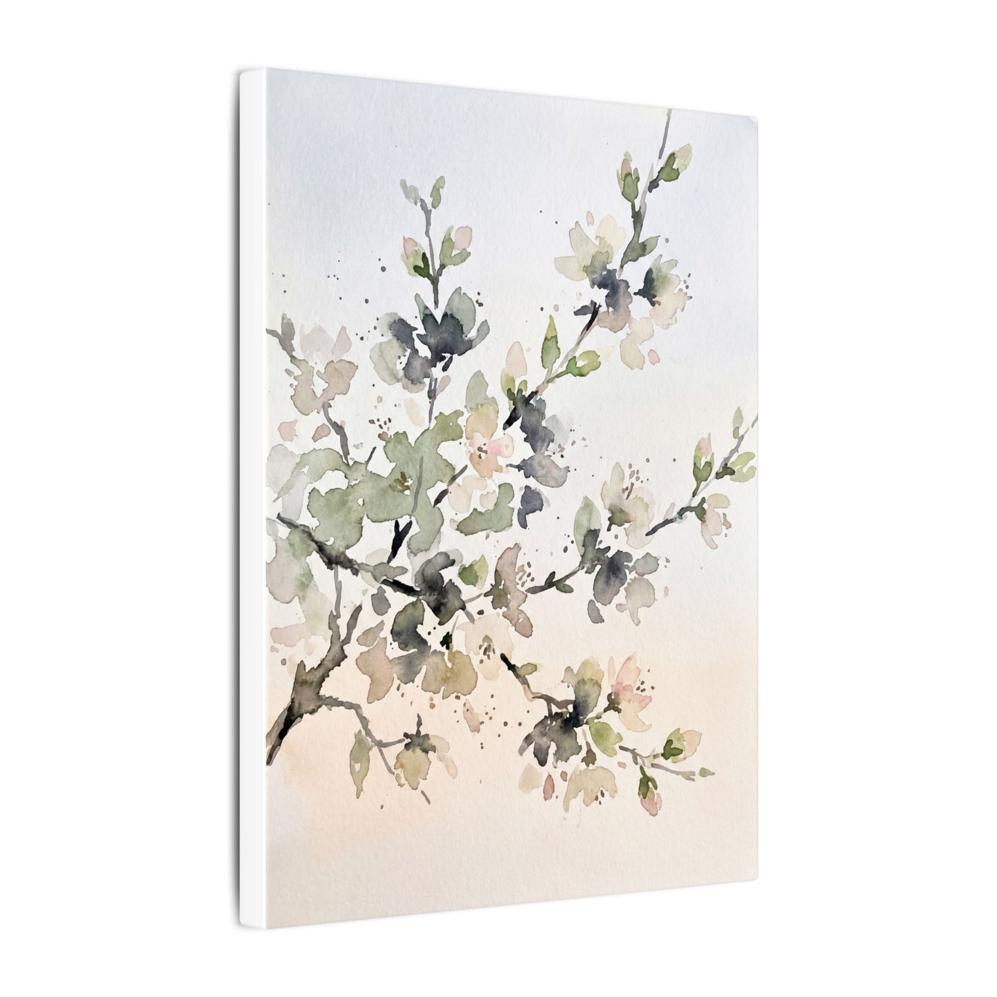 Cherry Blossom Watercolor Canvas Art | Elegant Japandi Art