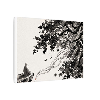 Serene Incense Smoke Canvas Art - Ukiyo E Inspired Zen