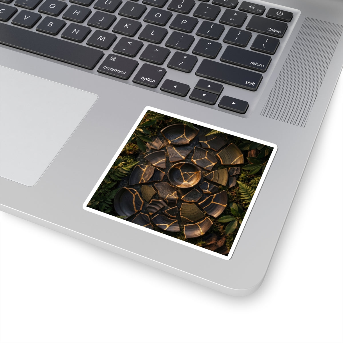 Golden Hour Broken Pottery Sticker - Dark Japandi Fukinsei