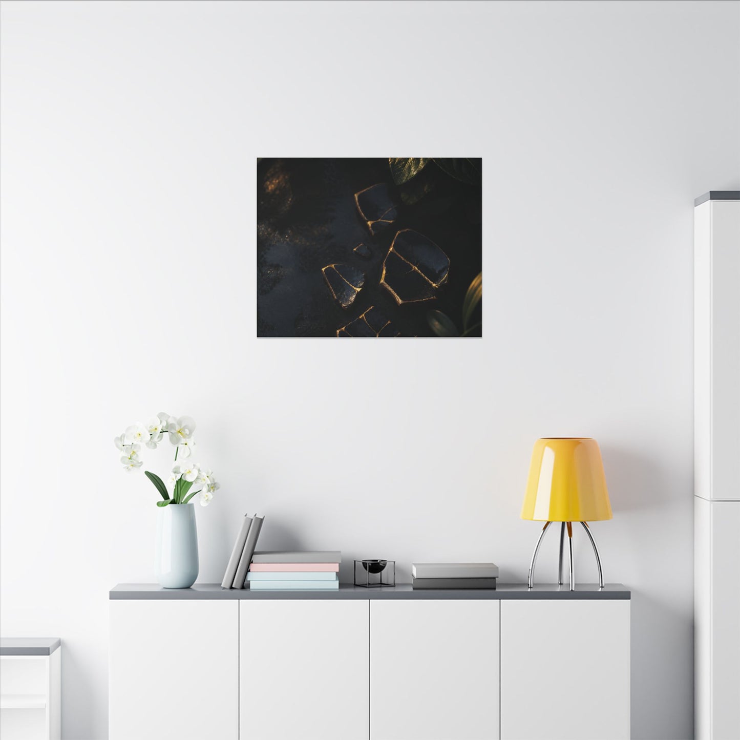 Summer Broken Pottery Moody Minimal Canvas Art | Atmospheric Decor