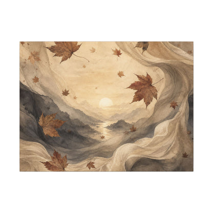 Autumn Silk Drape Watercolor Canvas Art | Earthy Decor