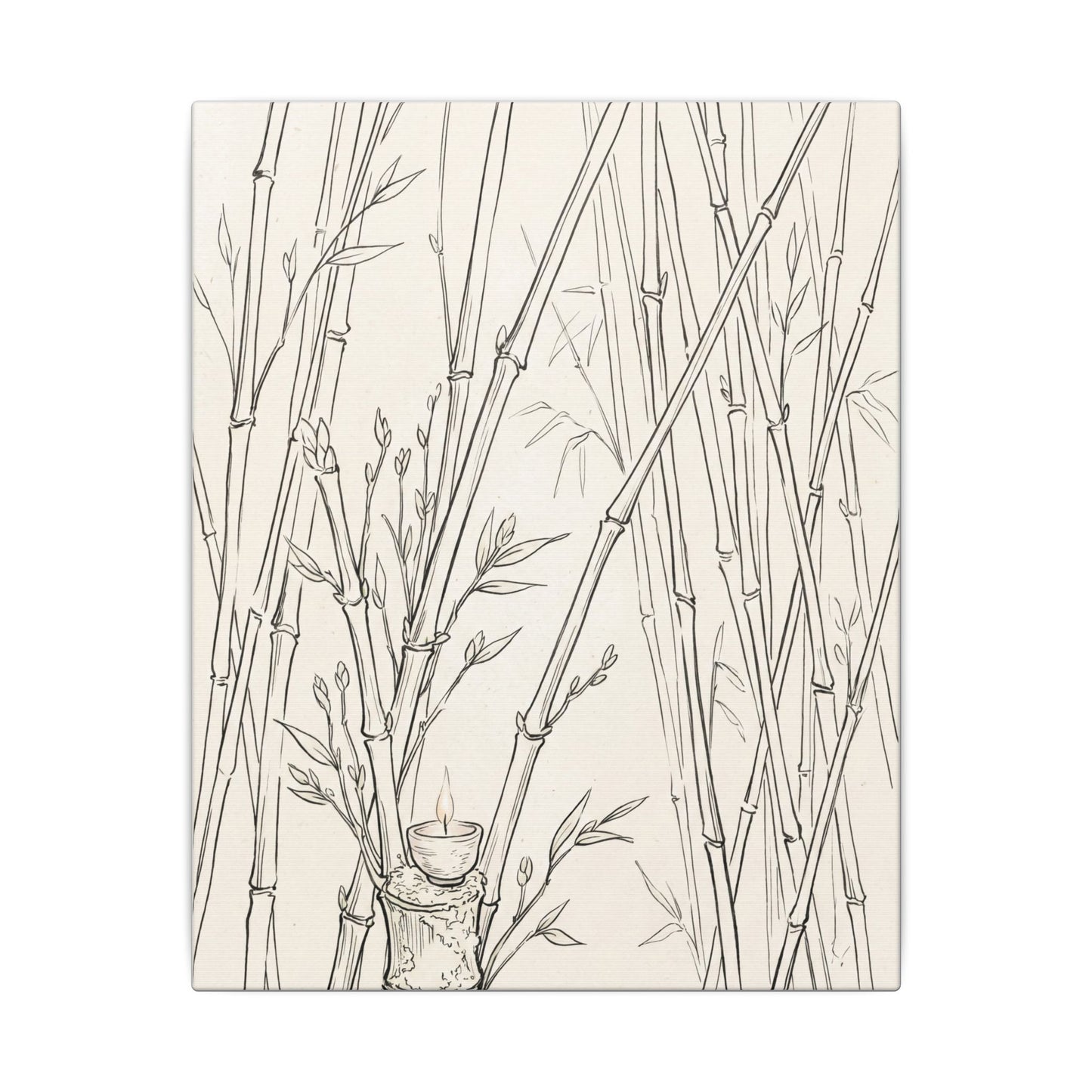 Candlelight Bamboo Grove Canvas Art - Japandi Fukinsei