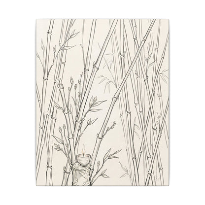 Candlelight Bamboo Grove Canvas Art - Japandi Fukinsei