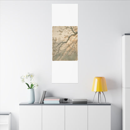 Cherry Blossom Canvas Art | Winter Japandi Japanese Pattern Art
