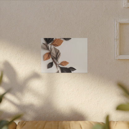 Paper Fold Autumn Canvas Art | Japandi Earthy Design