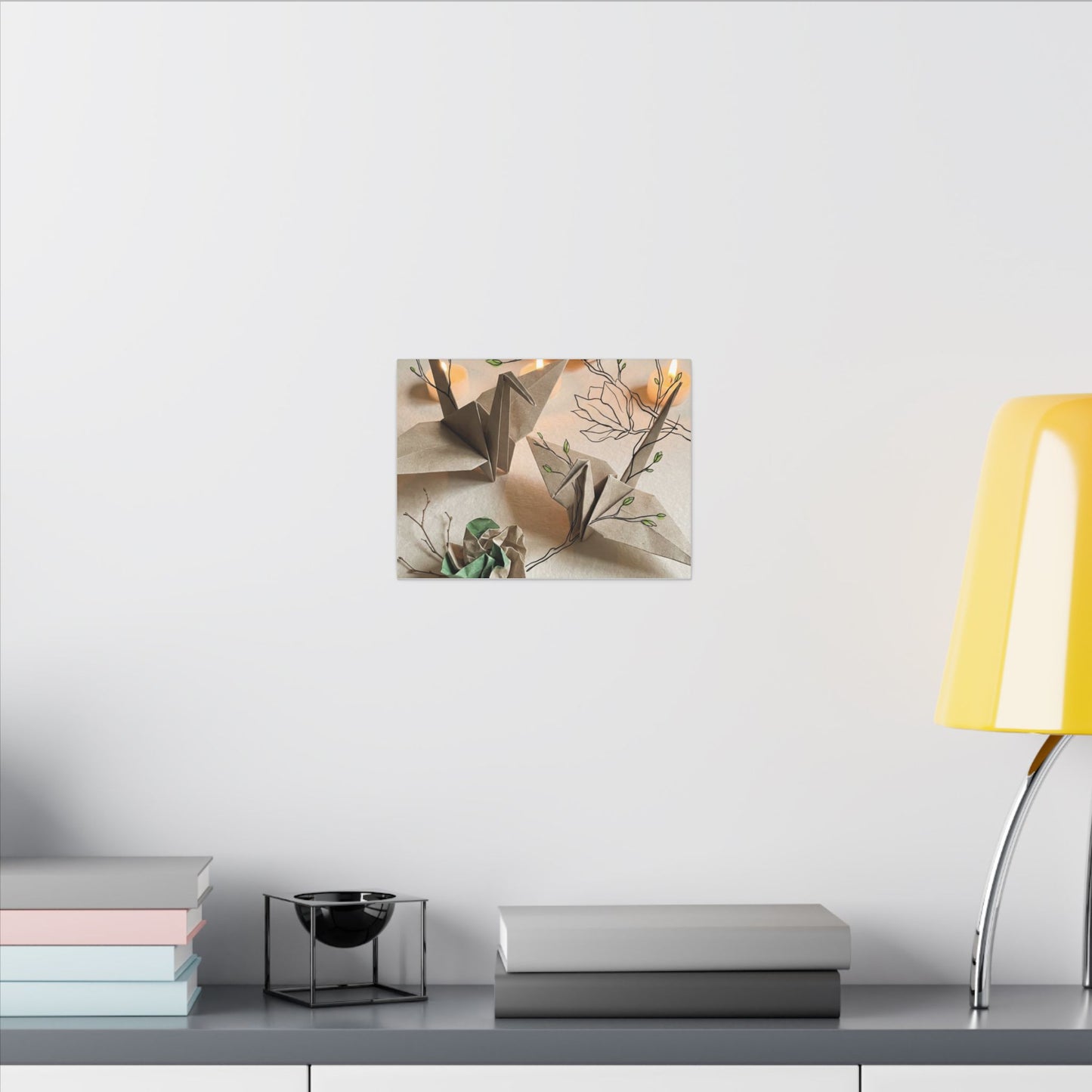 Paper Fold Spring Canvas Art | Japandi Earthy Design