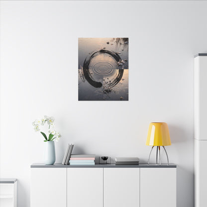 Winter Water Ripple Enso Canvas Art | Tranquil Decor