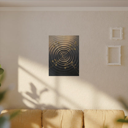 Kanso Water Ripple Canvas Art - Kintsugi Gold Vein