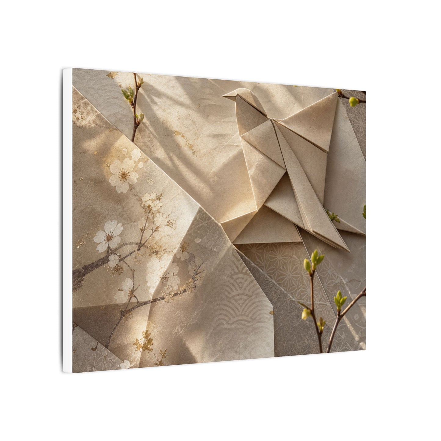 Golden Hour Paper Fold Canvas Art - Japandi Fukinsei