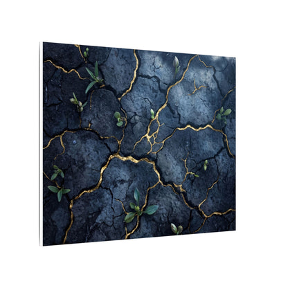 Cracked Earth Spring Canvas Art | Kintsugi Healing Design
