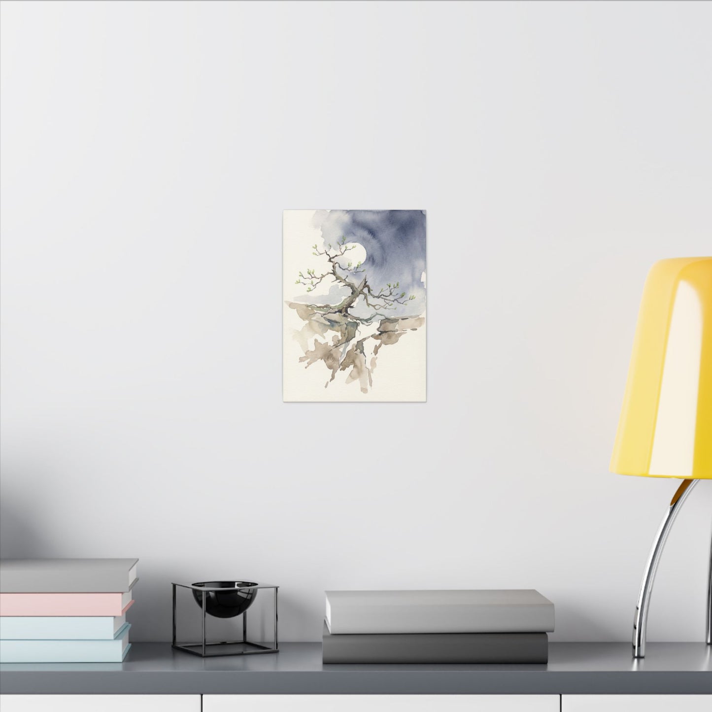 Moonlight Pine Tree Canvas Art - Japandi Ma