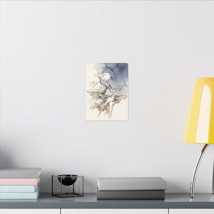 Moonlight Pine Tree Canvas Art - Japandi Ma