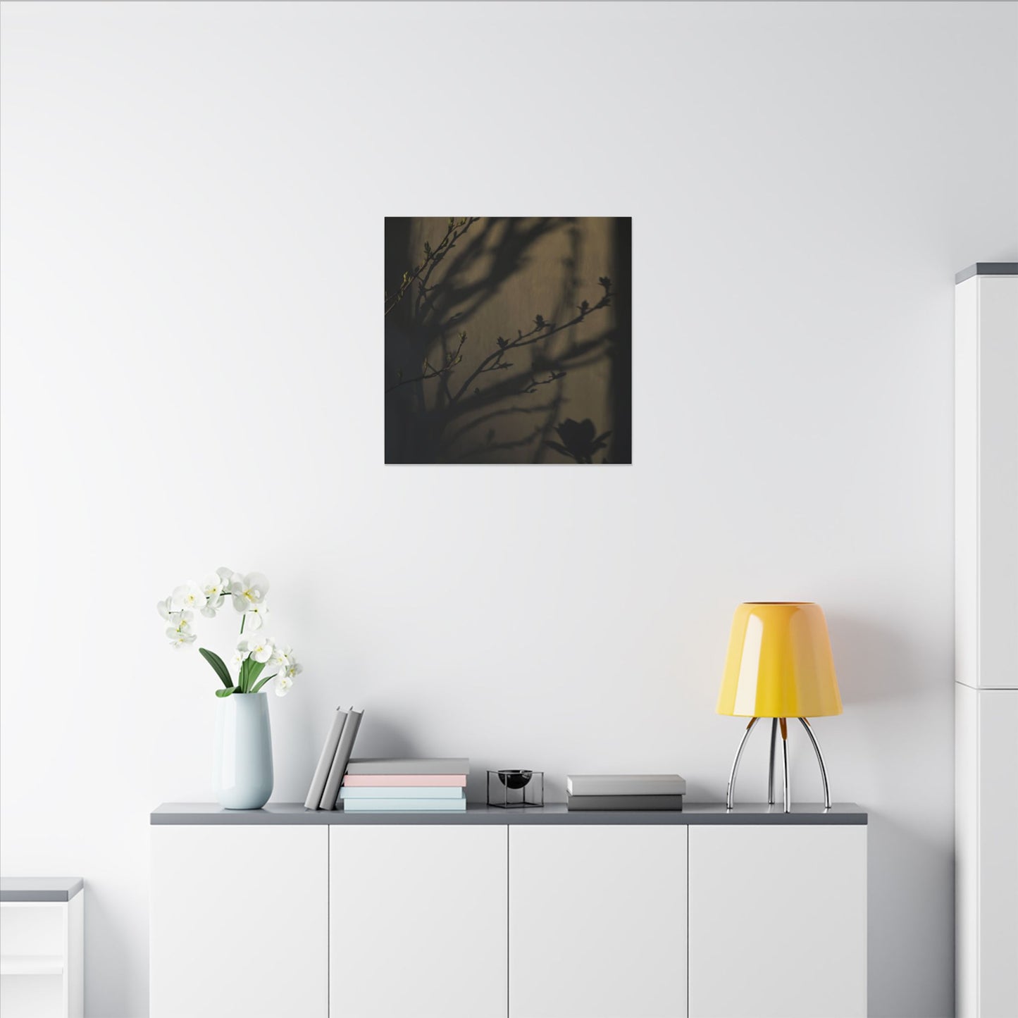 Seijaku Shadow Play Canvas Art - Dark Japandi Charcoal Ink