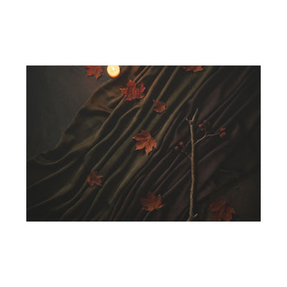 Autumn Silk Drape Moody Minimal Canvas Art | Moody Decor