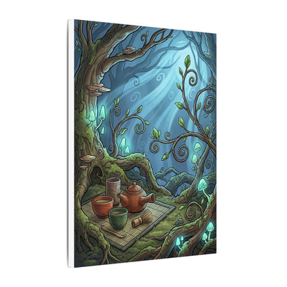 Spring Tea Ceremony Forest Whimsy Canvas Art | Cozy Decor