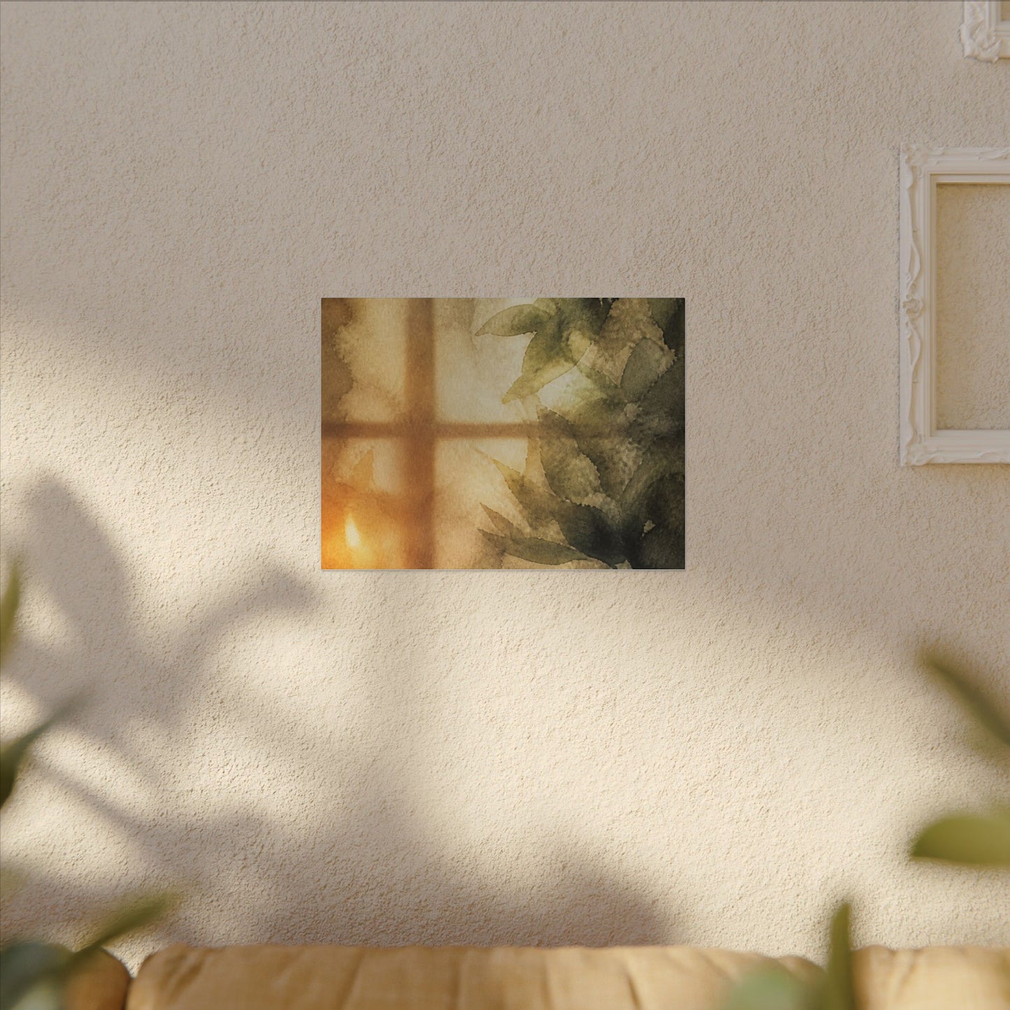 Cozy Shoji Screen Canvas Art - Watercolor Japandi