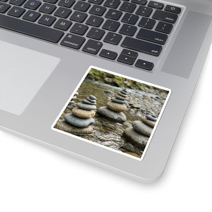 River Stones Karesansui Sticker | Calm Zen Art