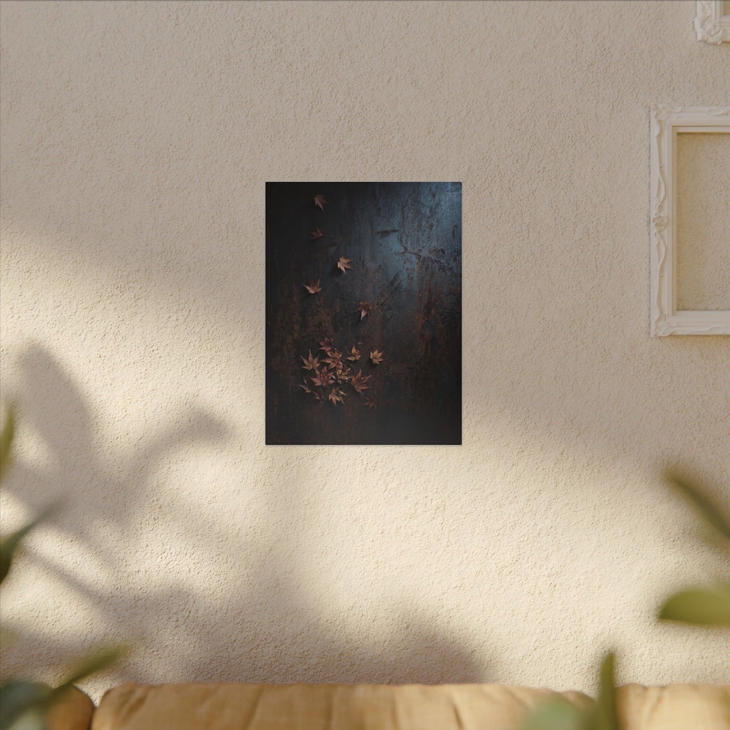 Moonlight Rust Patina Canvas Art - Dark Japandi Mono No Aware