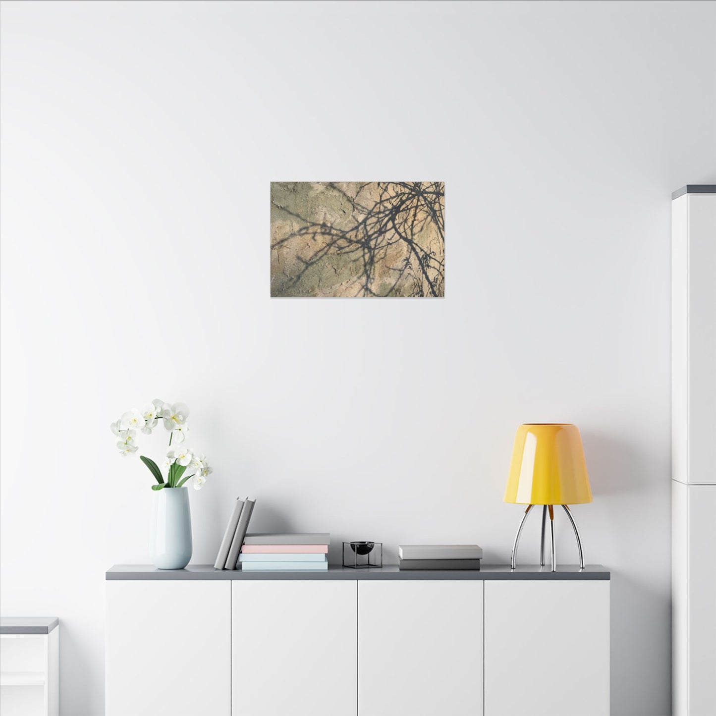 Japandi Shadow Play in Golden Hour | Texture Canvas Art