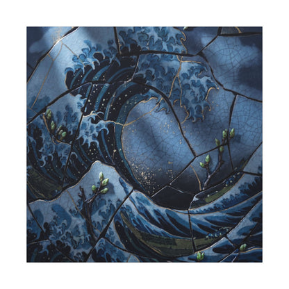 Ocean Wave Spring Canvas Art | Kintsugi Artful Design