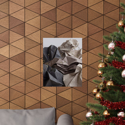 Paper Fold Texture Wall Art Print | Earthy Japandi Art