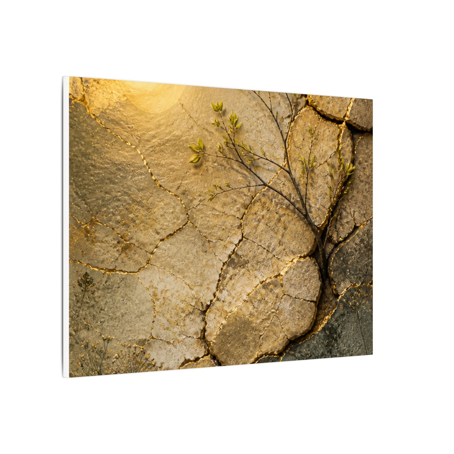Cracked Earth Spring Canvas Art | Japandi Warm Design