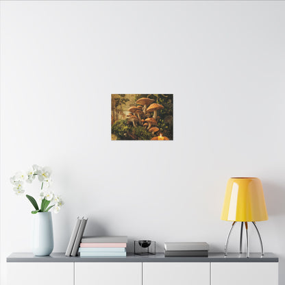 Spring Wild Mushrooms Herbarium Canvas Art | Earthy Decor