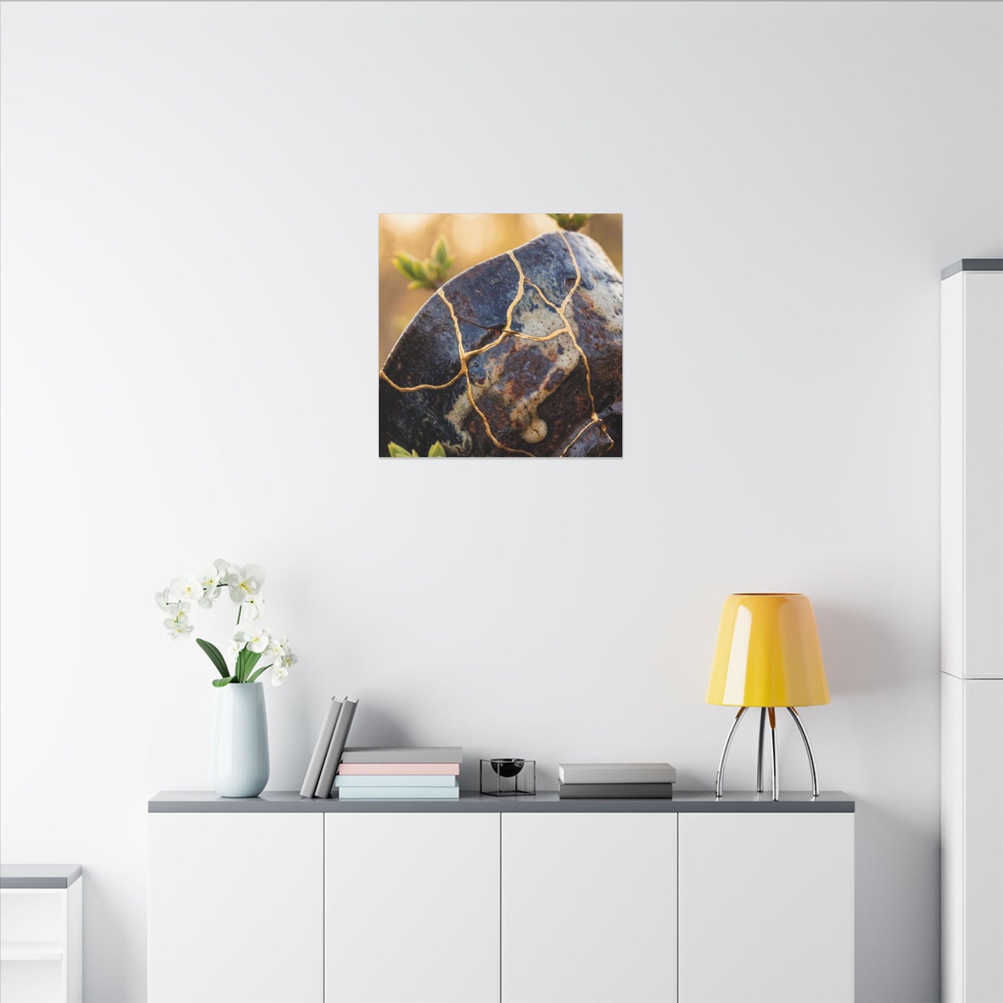 Fukinsei Rust Patina Canvas Art - Kintsugi Gold Repair